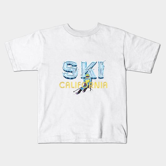 Ski California Kids T-Shirt by teepossible